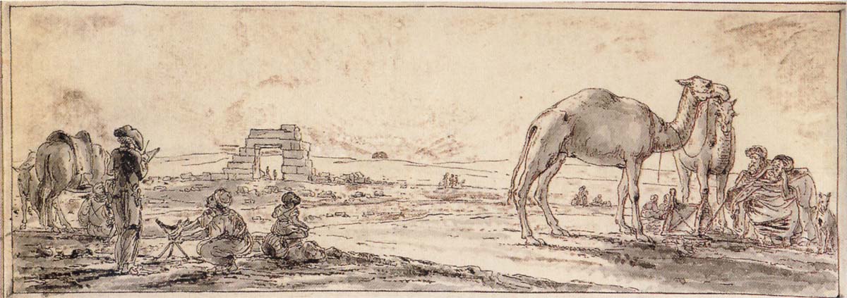 Denon Drawing the Ruins at Hierakonpolis